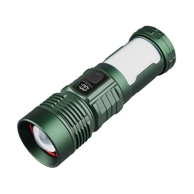 Cross-border multifunctional white laser portable high-intensity digital display zoomable rechargeable three-light source camping lantern flashlight (UV fənərlər) - kxk-xc-702