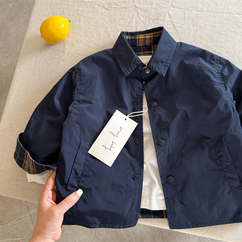 Children's Jacket 2026 Autumn New Product: Reversible Jacket for Boys and Girls, Baby Plaid Shirt Jacket, Trendy Children's Jacket 2026 Autumn New Product: Reversible Jacket for Boys and Girls, Baby Plaid Shirt Jacket, Trendy