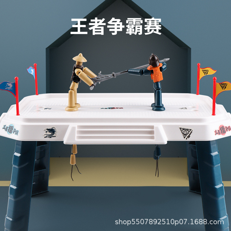 Hombre de bambú para niños héroe doble lucha juego de mesa de escritorio interacción entre padres e hijos doble lucha hombre de bambú muñeca de línea de tracción