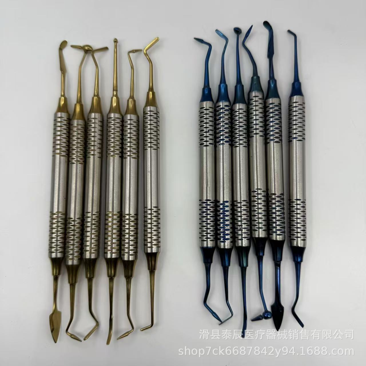 Rellenos de resina estética dental, conjunto estético, rellenos de resina compuesta azul-dorado, seis conjuntos de protectores de encías