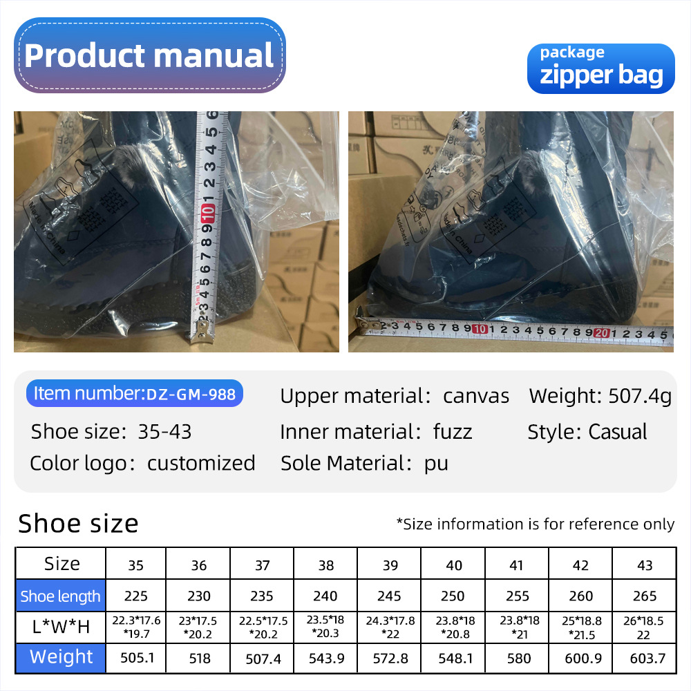 Zapatos de algodón de invierno de mujeres transfronterizas botas de nieve de poliuretano botas de mujer gruesas botas de algodón calentamiento