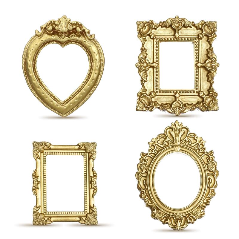 12-Piece Set of Vintage Mini Photo Frames, Miniature Antique Resin Frames for Wall Hanging and Tabletop Display, DIY Jewelry Display Frames 12-Piece Set of Vintage Mini Photo Frames, Miniature Antique Resin Frames for Wall Hanging and Tabletop Display, DIY Jewelry Display Frames