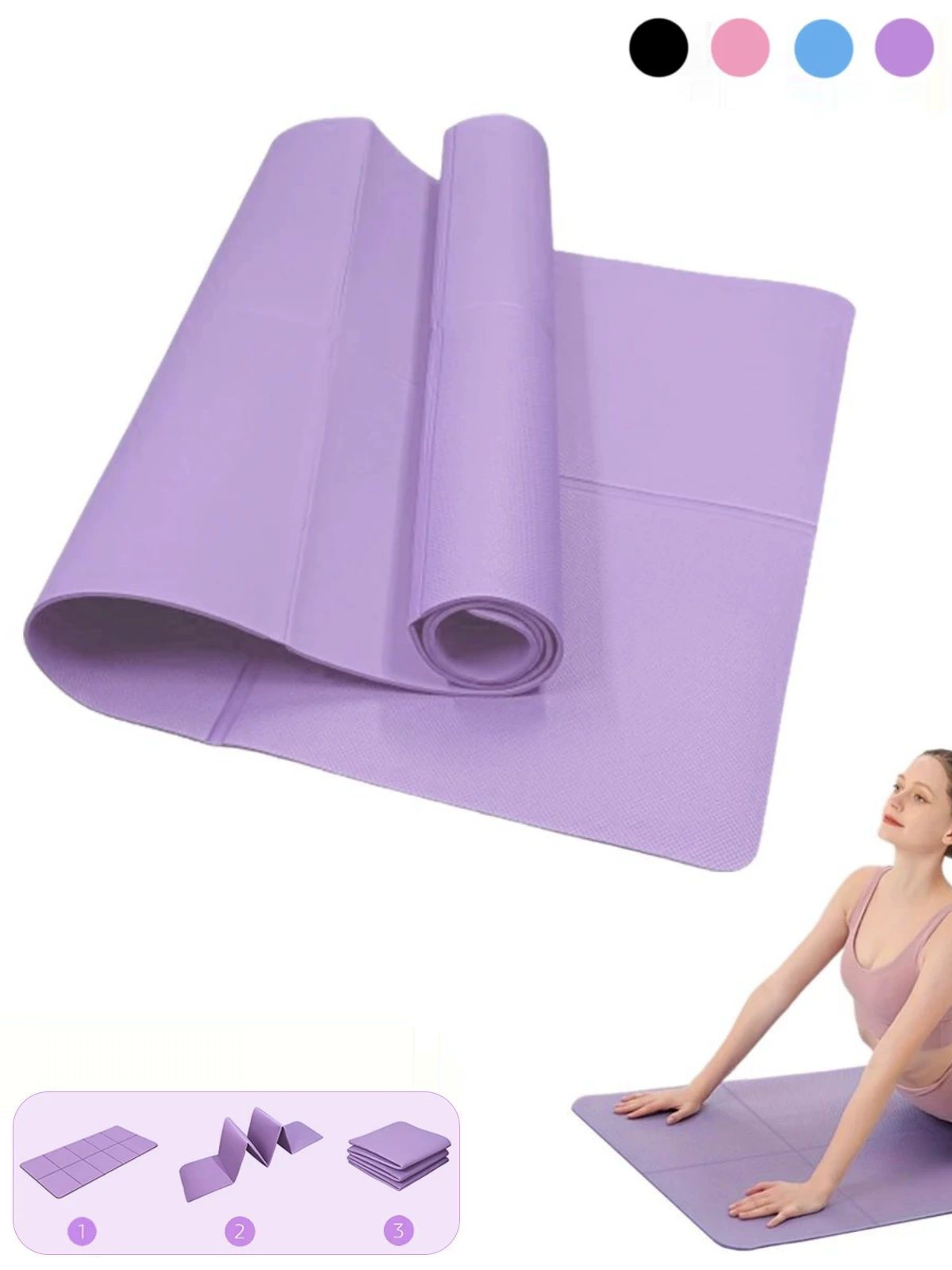 Складной коврик для йоги, экологически чистый складной коврик из этиленвинилацетата для путешествий, фитнеса Ex