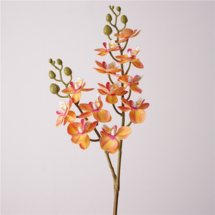 3D Hand Feel 12 Mini Phalaenopsis Flower Single Branch Home Flower Decoration Wedding Fake Flower Photography Props