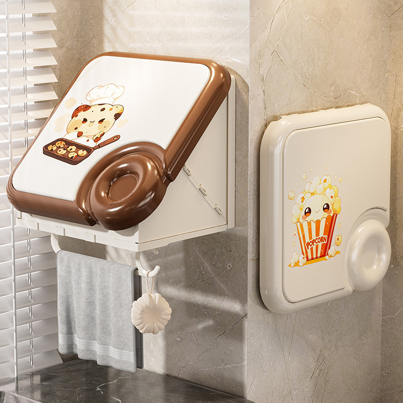 Bathroom Mural Storage Box, a Waterproof and Punch-Free Wall-Mounted Folding Storage Cabinet and Shelf for Clothes in the Restroom Bathroom Mural Storage Box, a Waterproof and Punch-Free Wall-Mounted Folding Storage Cabinet and Shelf for Clothes in the Restroom
