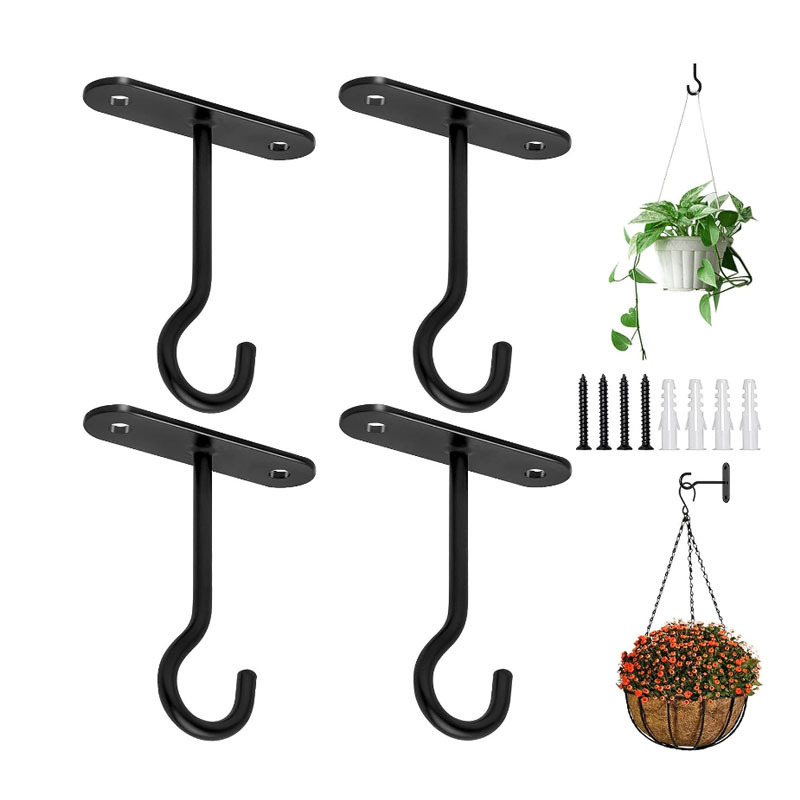Factory cross-border in stock wall-shaped iron curved hook three-size hanging basket lighting clothes bag bird cage hook Factory cross-border in stock wall-shaped iron curved hook three-size hanging basket lighting clothes bag bird cage hook