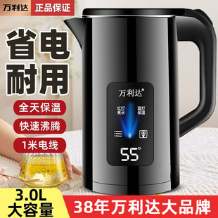 Wanlida Water Kettle Household Electric Water Kettle Stainless Steel Insulation Integrated Dormitory Small Anti-Dry Boiling Adjustable Temperature