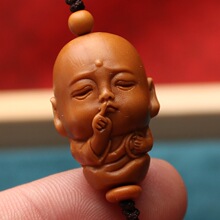 橄榄核雕刻一禅小和尚可爱呆萌单颗吊坠文玩情侣礼物背云配件单籽