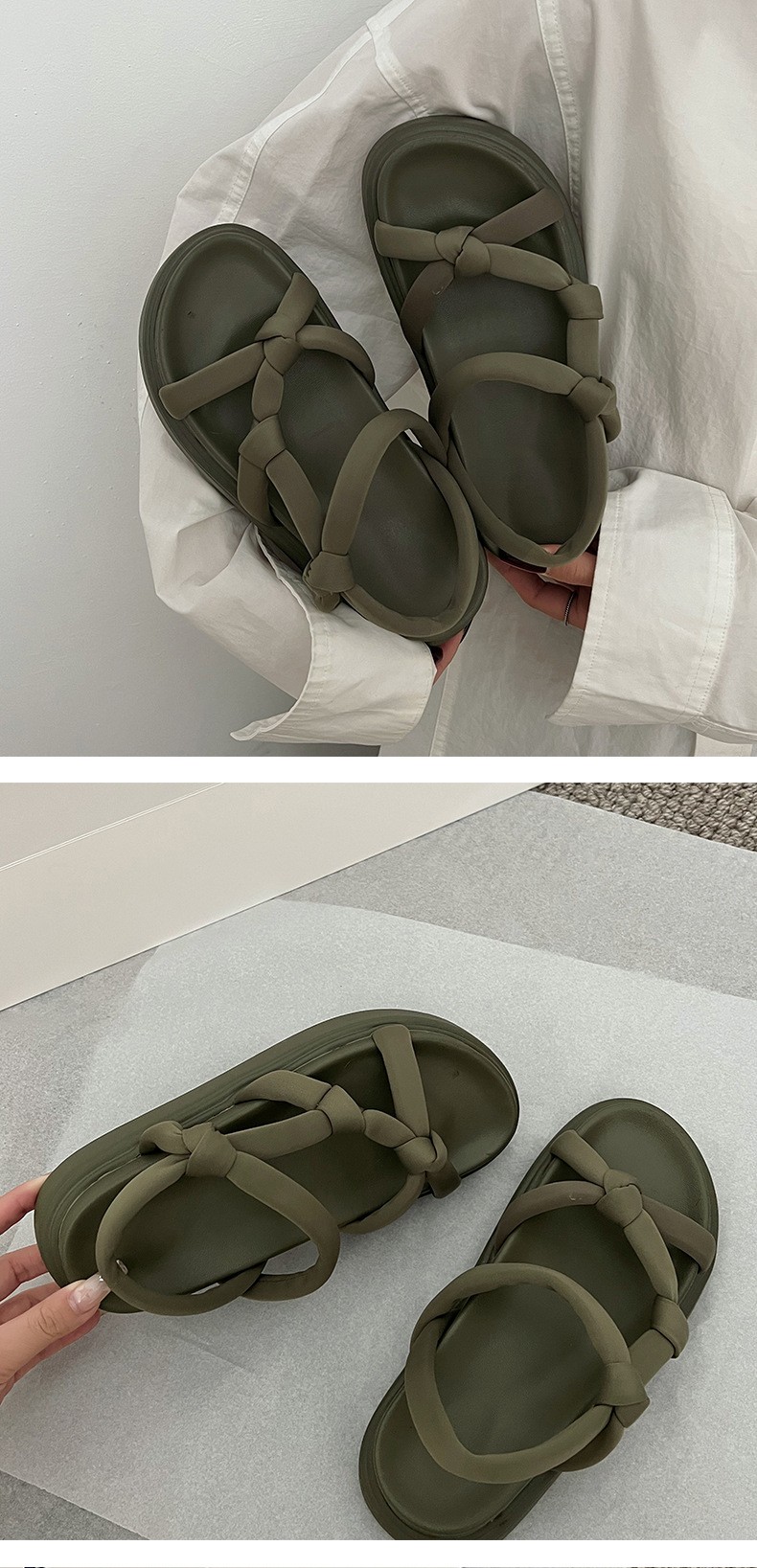 B8849 610K GIÀY DÉP SANDAL NỮ HUITDOU ĐẾ MỀM MÙA HÈ PHỤC CỔ CỔ ĐIỂN GIÀY DÉP NỮ G02 SẢN PHẨM MỚI