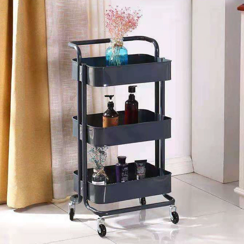 Cart storage rack without punching kitchen bathroom floor-standing storage multi-layer storage rack snack storage rack