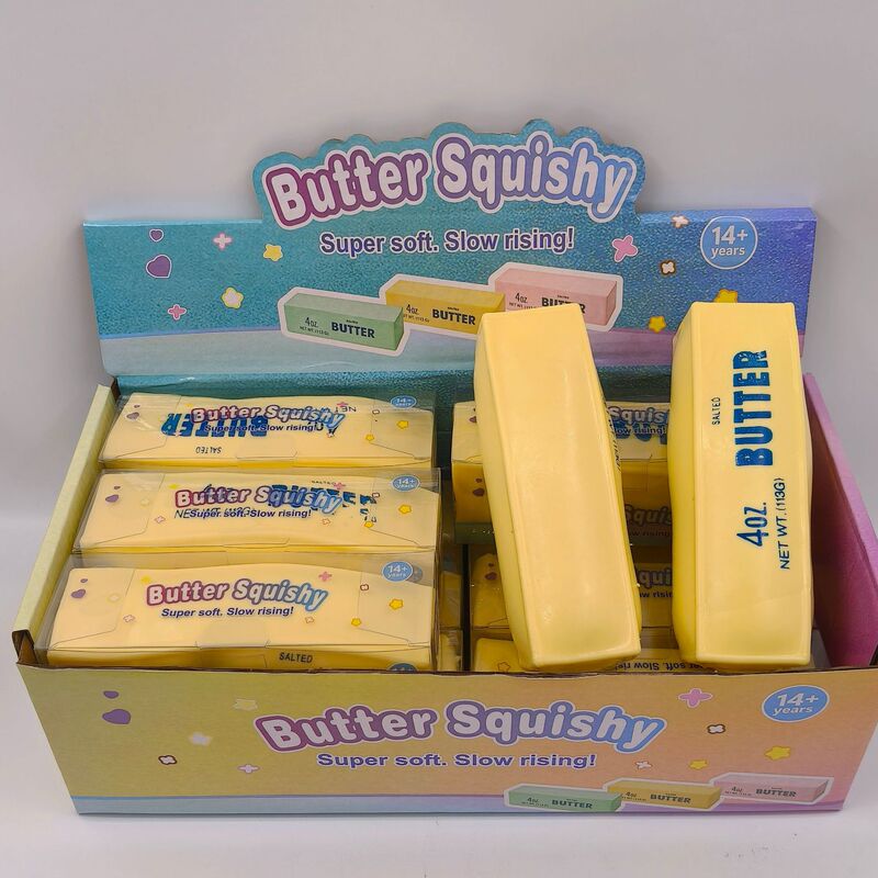 New cross-border building block-style cheese stick and butter stick non-rebound squeaky stress-relief toy for muscle weakness New cross-border building block-style cheese stick and butter stick non-rebound squeaky stress-relief toy for muscle weakness