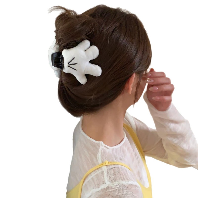 キュートで面白いミッキーパームグリッパー立体ぬいぐるみヘアクリップサメクリップ楽しい小さなハンドヘアクリップヘアアクセサリー|undefined