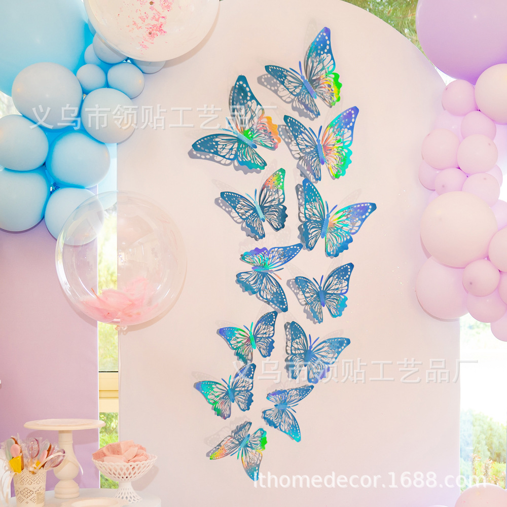 Lthd029 mariposas volando mariposas tridimensionales filmando accesorios, embellecimiento del hogar, decoración de fiestas, decoración de cumpleaños