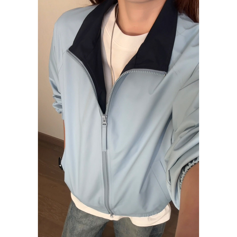 American-style Color-block Flight Jacket For Men, Spring Cleanfit Double-zipper Sports Jacket, Outdoor Three-proof_voghion.com