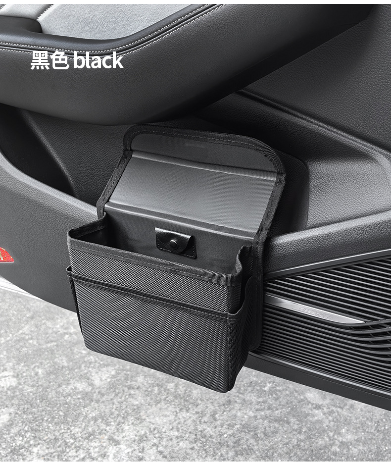 Car Trash Can Car Storage Box Foldableing Covered Hanging Seat Back Storage Bag Storage Box Interior Supplies