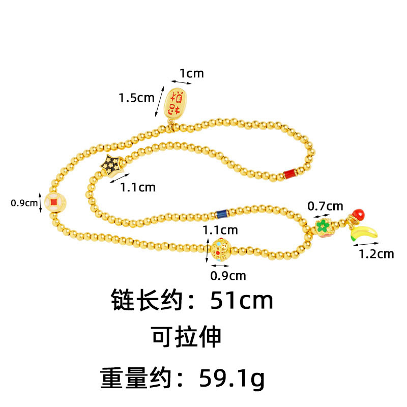 Pulseras de oro de verano de alta calidad de mujer Nafu hortenida plátano estrella larga cadena fábrica al por mayor