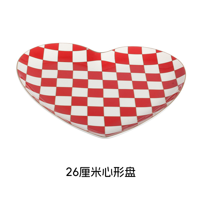 高温デカール加工、シンプルなスタイル、高級感、お手入れ簡単、バレンタインデーの陶器食器セット、ボウル、カップ、食器|undefined