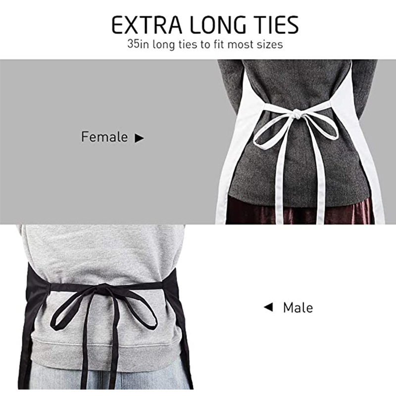 Pareja transfronteriza delantal publicitario cuello halter de poliéster té con leche ajustable restaurante barista ropa de trabajo delantal al por mayor