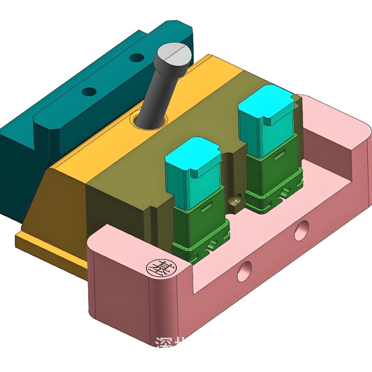电动车充电器转换头 电源模具  精密模具  2＋4充电头新能源