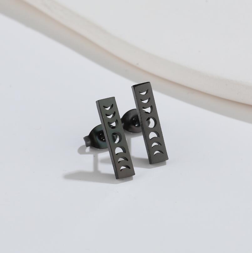 Fashion Sun Moon Titanium Steel Ear Studs Plating No Inlaid Stainless Steel Earrings display picture 4