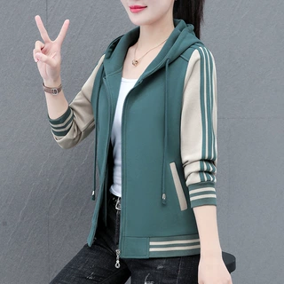 卫衣外套女春秋短款2025新时尚连帽中年妈妈宽松百搭运动开衫上衣