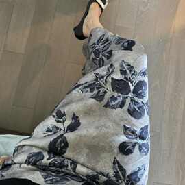 2026新款印花半身裙女夏季韩版高定中长款显瘦洋气百搭鱼尾裙长裙