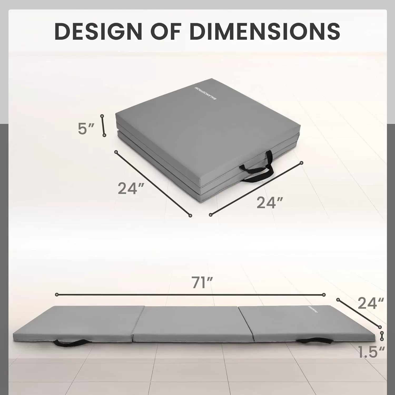 亚马逊pvd加厚折叠运动垫儿童舞蹈练功家用三折epe瑜伽健身体操垫