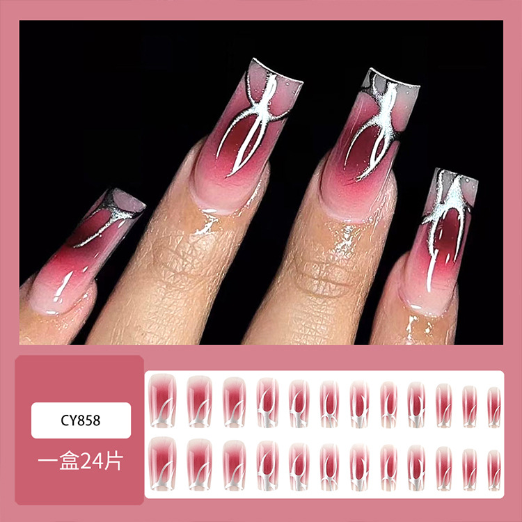 Puntas de uñas postizas de estilo europeo y americano, piezas de uñas desmontables de longitud media, uñas usables, puntas de uñas puras y elegantes.