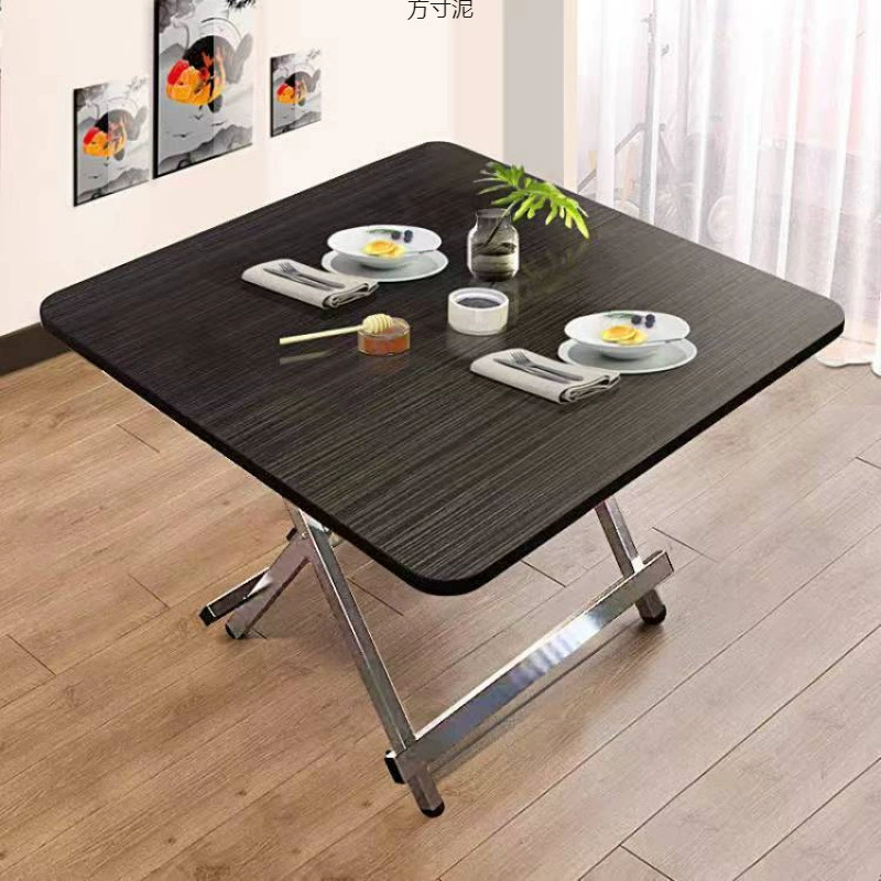 Складной стол для улицы, дома, портативный обеденный стол для спальни, простой стол для общежития, квадратный складной столик для балкона, небольшой столик