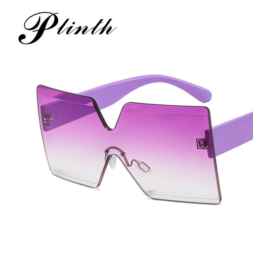  New Fashion Full Rim Sunglasses, European and American Trend, Frameless Black Sunglasses, Cross-border Fashion Eyewear, Trendy and Stylish