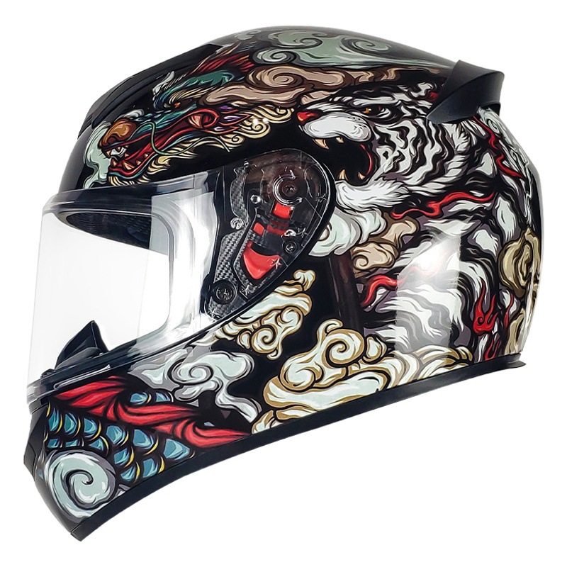 Casco de motocicleta Casco de motocicleta Casco completo para hombres y mujeres Four Seasons Fábrica general Comercio exterior Casco de seguridad DOT Estándar nacional Clase A Certificación 3C