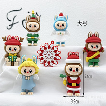 跨境圣诞钥匙扣公仔挂件圣诞labubu盲盒软胶公仔挂件圣诞节装饰品