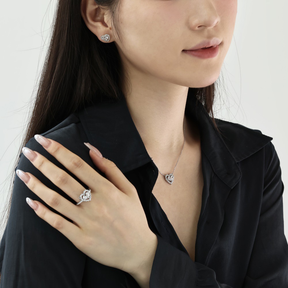 3g Weight Zircon Inlay Material Rings Classification 5, 9 Ring Size Banquet, Daily Occasion 925 Sterling Silver Material Heart Shape Pattern 2025 Spring and Summer Season Women's Gender Plating Design Elegant, Simple Style Style 925 Sterling Silver Zircon Heart Shape Rings 925 Sterling Silver Rings 16