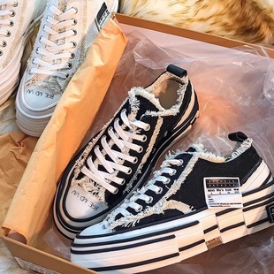 Women's Canvas Shoes 2024 Breathable Height-Increasing Casual Shoes, Same Style as Wu Jianhao, Distressed Slip-On Loafers, Summer Breathable