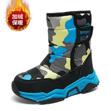 跨境儿童雪地靴男童冬季加绒加厚保暖中大童多色高帮迷彩女童棉鞋