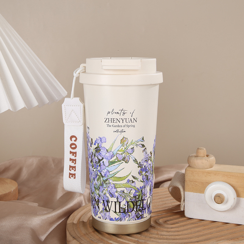Taza de café Suzulan 316 taza de acero inoxidable de acero inoxidable de alta calidad para mujeres con revestimiento cerámico para automóviles de doble bebida de taza de agua para mujeres otros