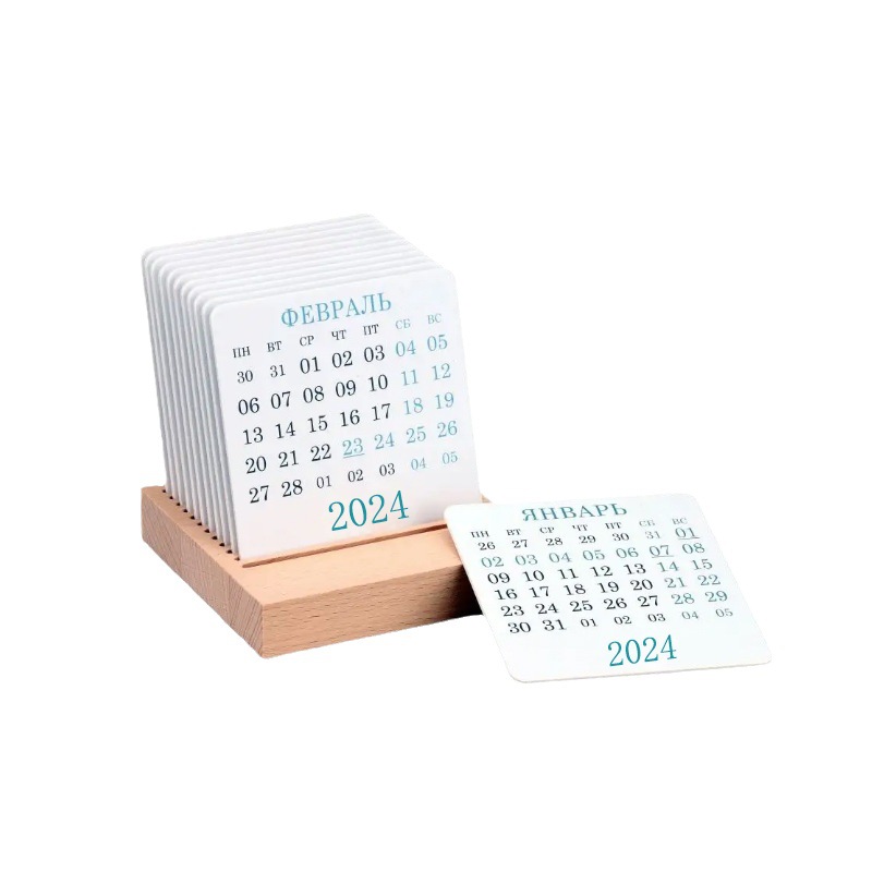Calendario de escritorio de madera creativa oficina en casa base de escritorio Tarjeta de calendario postal base de soporte de Bambú