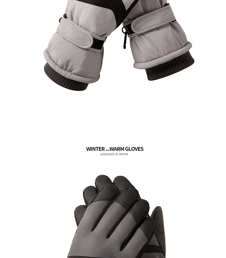 Men's and women's ski gloves winter outdoor riding electric bike with wool thickened anti-cold wind anti-water touch screen protective warm gloves_voghion.com