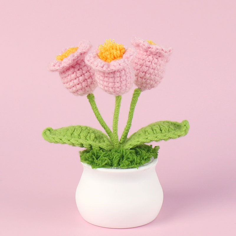 完成品クロスボーダーニットウールひまわり鉢植え造花研究デスクトップ装飾品卒業子供の日の小さなギフト|undefined