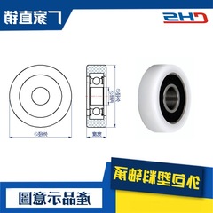 Coated plastic nylon wheel with wear-resistant high-load rail guide wheel