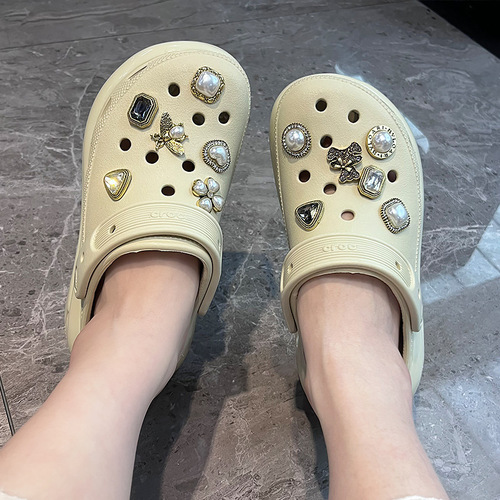 Hole Shoes DIY Accessory Cross Decorative Buckle Shoes Flower Retro Baroque Metal Shoe Buckle Set Removable Accessories
