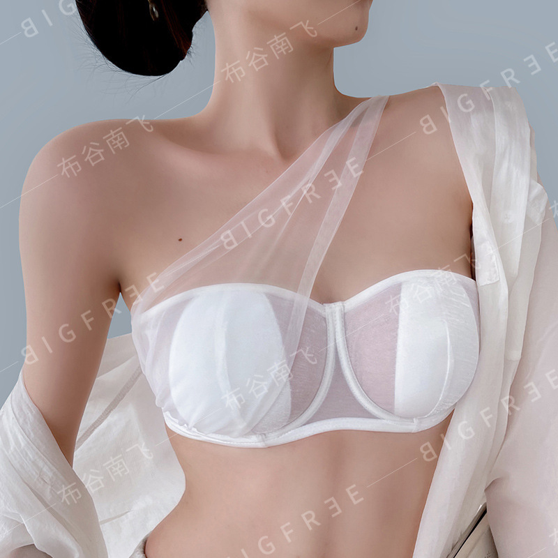 Designer Style! Strapless Intimates Tube Top Women's Summer Thin Large Breasts Showing Small Non-slip Push-up Bra Anti-sagging