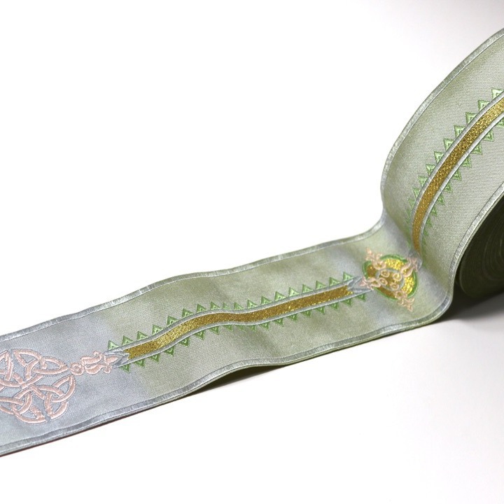 7.2cm de ancho de alta precisión hilo de oro jacquard banda ligera de lujo ropa nacional tabla bandera cortina tabla bandera cama empalme