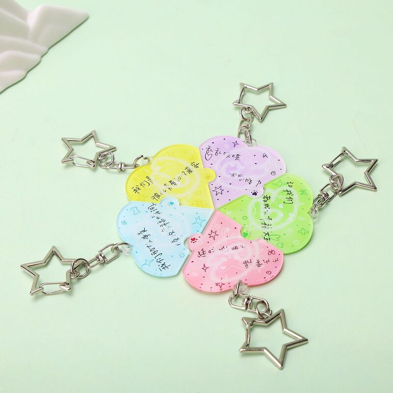 Graduation Season Creative Text Commemorative Puzzle Heart Lucky Four-Leaf Clover Acrylic Keychain Pendant Keychain Graduation Season Creative Text Commemorative Puzzle Heart Lucky Four-Leaf Clover Acrylic Keychain Pendant Keychain