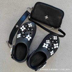 韓国と同じスタイルのヘビーデューティクリスタルシューズアクセサリービーズスパンコールフラワーシューズ花絶妙なライト高級スタイルクリスタルタッセル