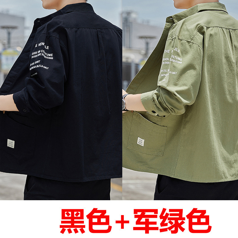 仕事着のシャツコート男性春秋工事現場耐摩耗性汚れ防止作業服カジュアルな質感シャツ|undefined