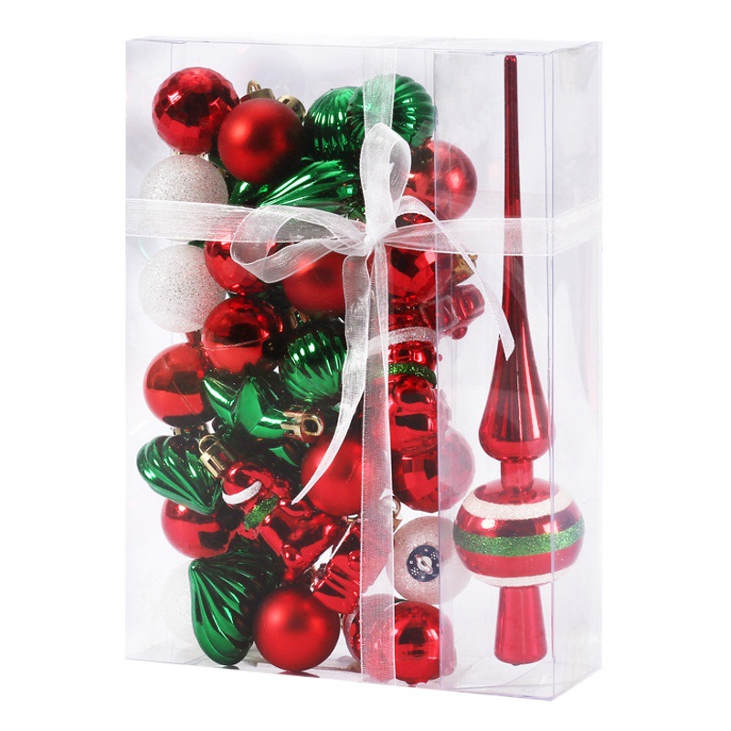 Transfronteriza nuevas decoraciones de Navidad 34 sets pintados bola de Navidad traje bolsa de regalo mini árbol de Navidad colgante