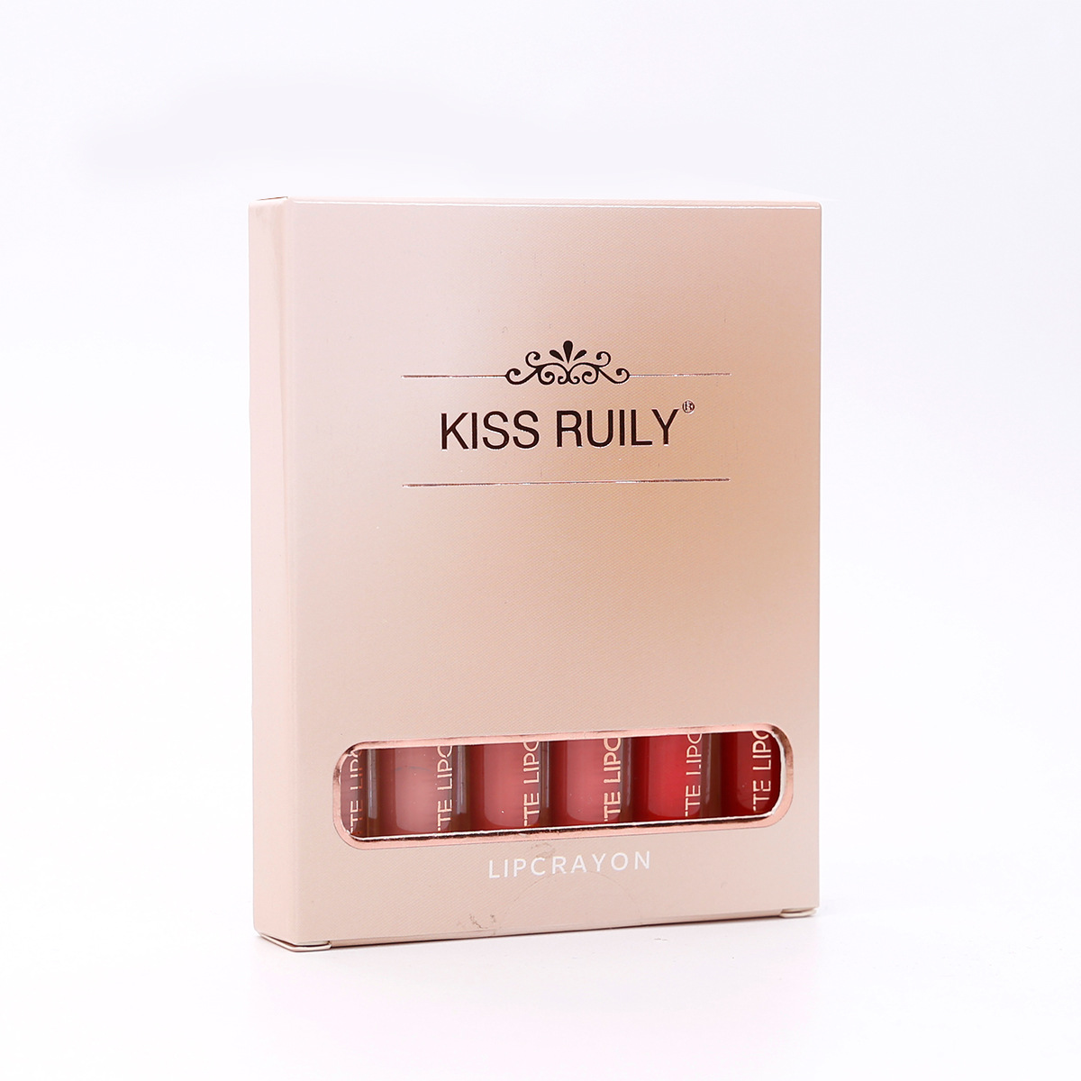 6-piece red matte lipstick set, liquid lipstick, waterproof, non-stick cup, lip gloss, velvet lip gloss, cross-border undefined