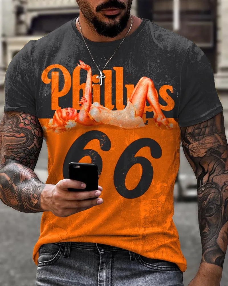 Comercio electrónico transfronterizo Amazon 3D Impresión digital hombres Camiseta cuello redondo manga corta casual Top moda tendencia fabricante