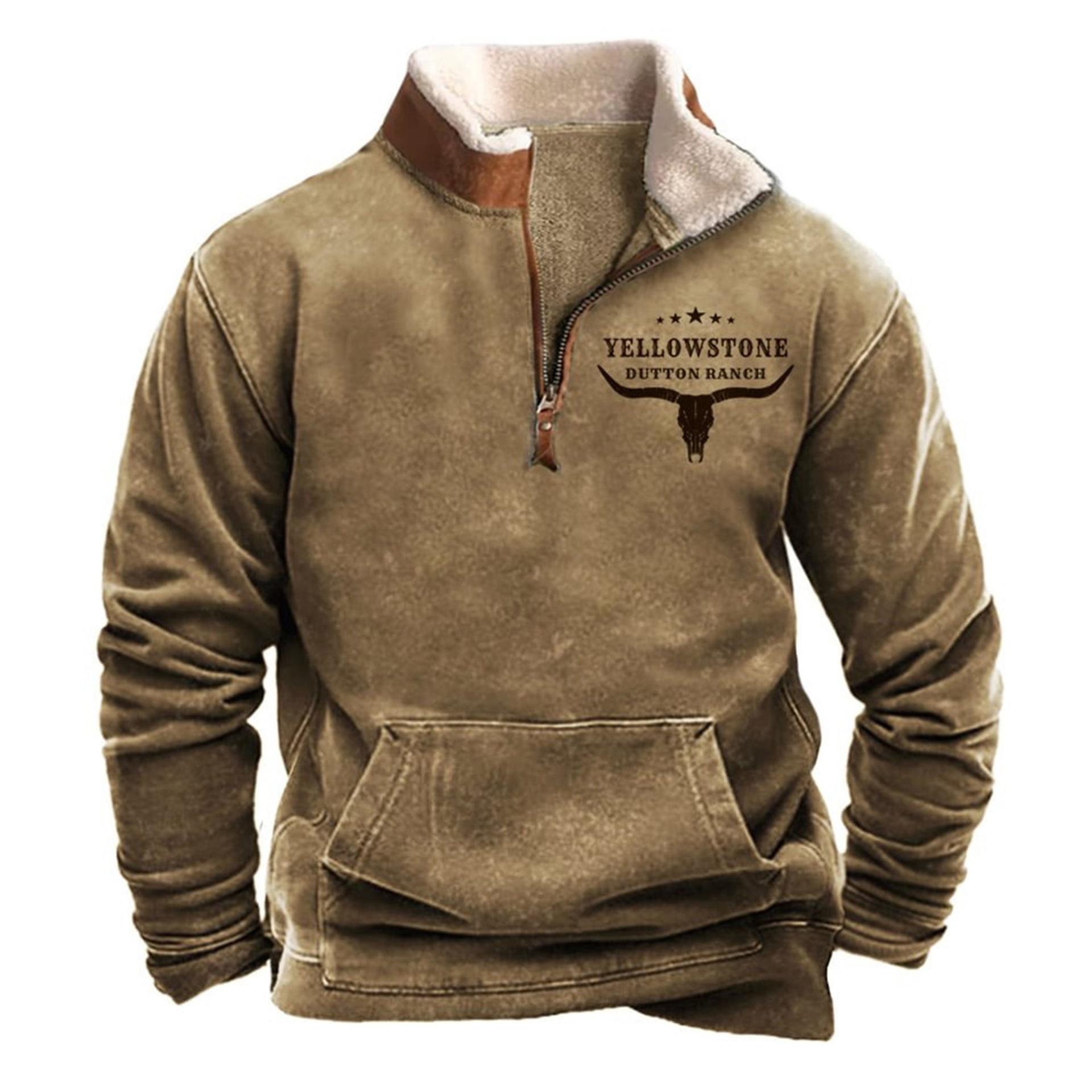 Men's Spring/Summer 3D Digital-Printed Half-Zip Hoodie With High Neck_viptrois.com
